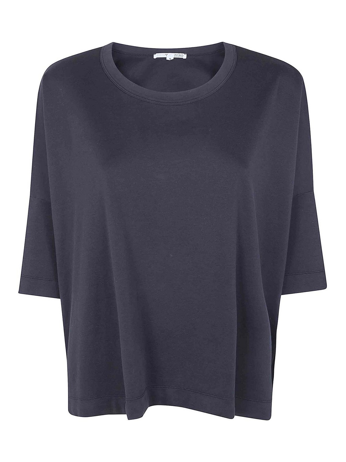 Shirt C-zero Oversized Round Neck Coulisse T-shirt In Black