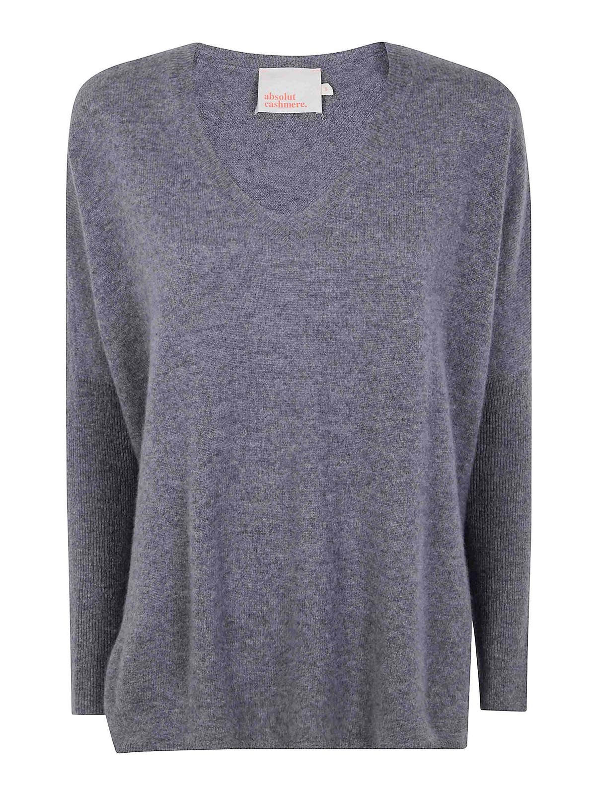Absolut Cashmere Pull Col Rond - Gris
