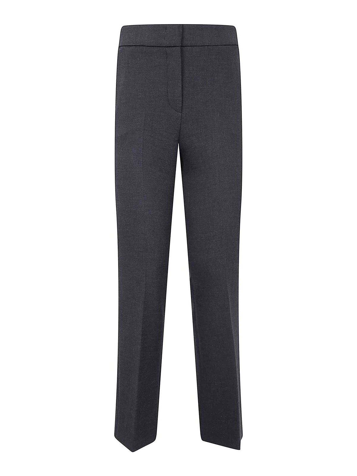 Peserico Stretch Back Waisted Little Flared Trousers In Grey