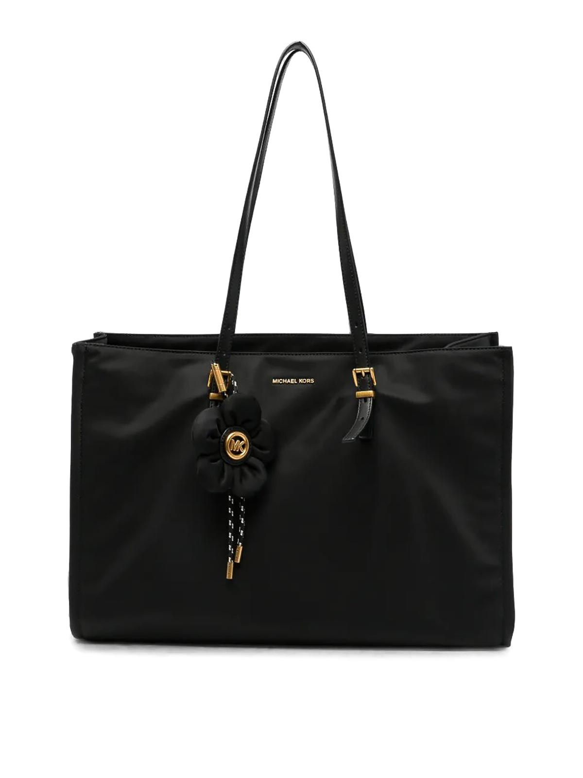 Michael Kors Lg Bw Mf Tz Tote Bag With Charm In Black