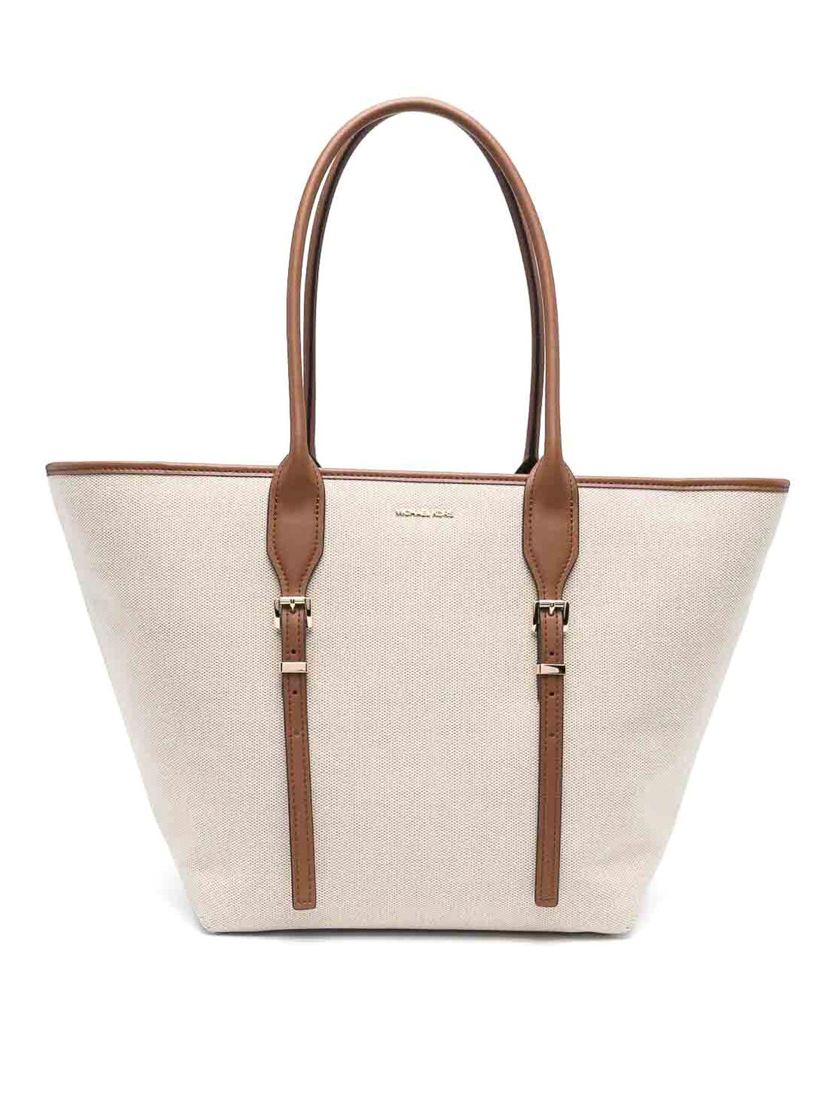 Michael Kors Moore Large Buckle Tote Bag In Brown