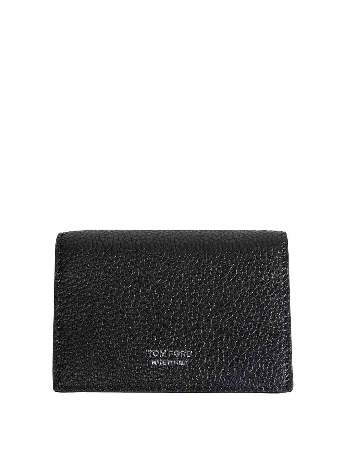 Tom Ford Soft Grain Leather Card Holder In Black