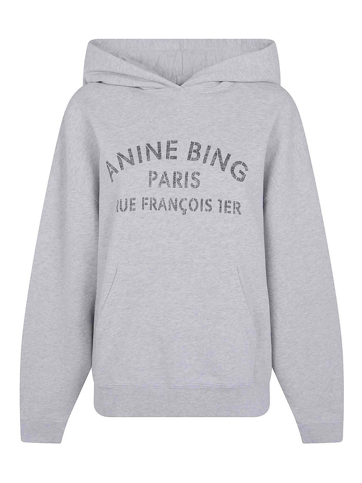 Anine Bing Harvey Sweatshirt Paris Stencil In Grey