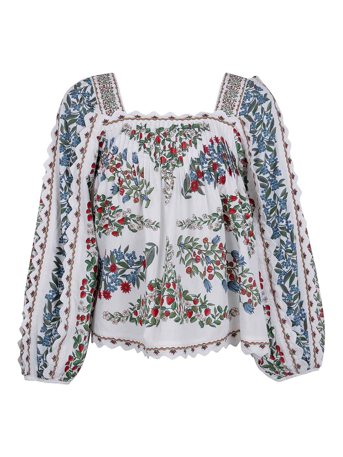 Farm Rio Long Sleeve Blouse In White
