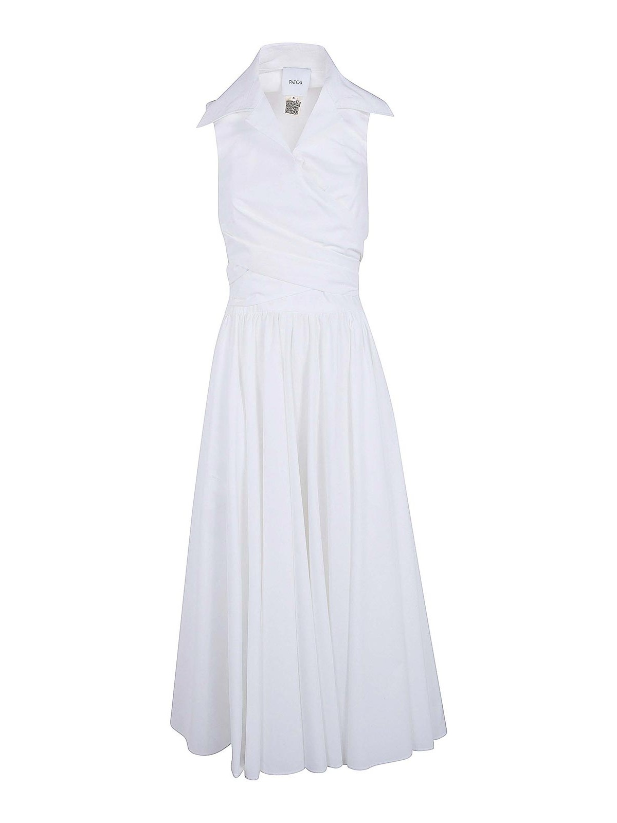 Patou Draped Midi Dress In White