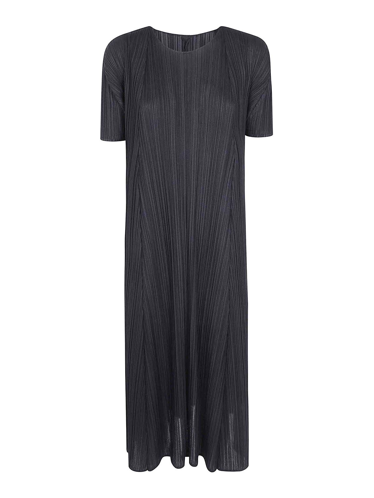 Pleats Please Issey Miyake Maxi Robe - Noir
