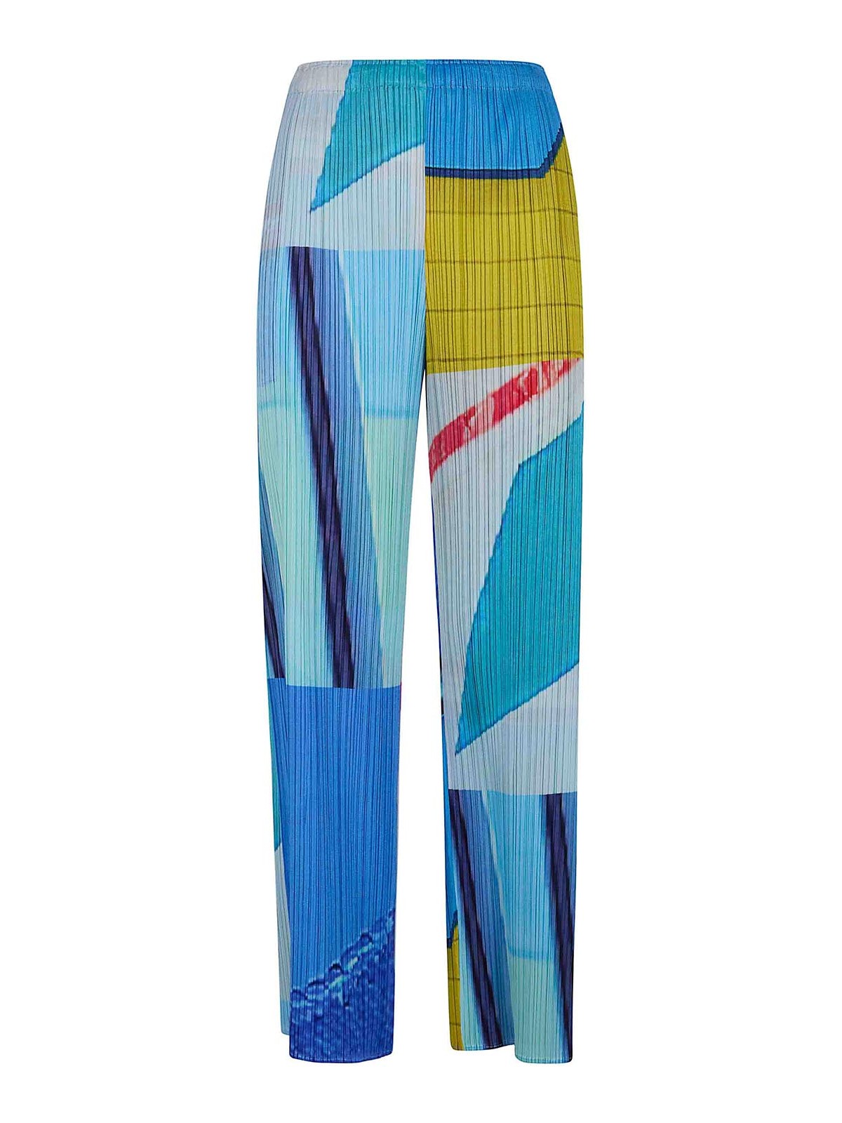 Pleats Please Issey Miyake Pantalons Décontractés - Bleu