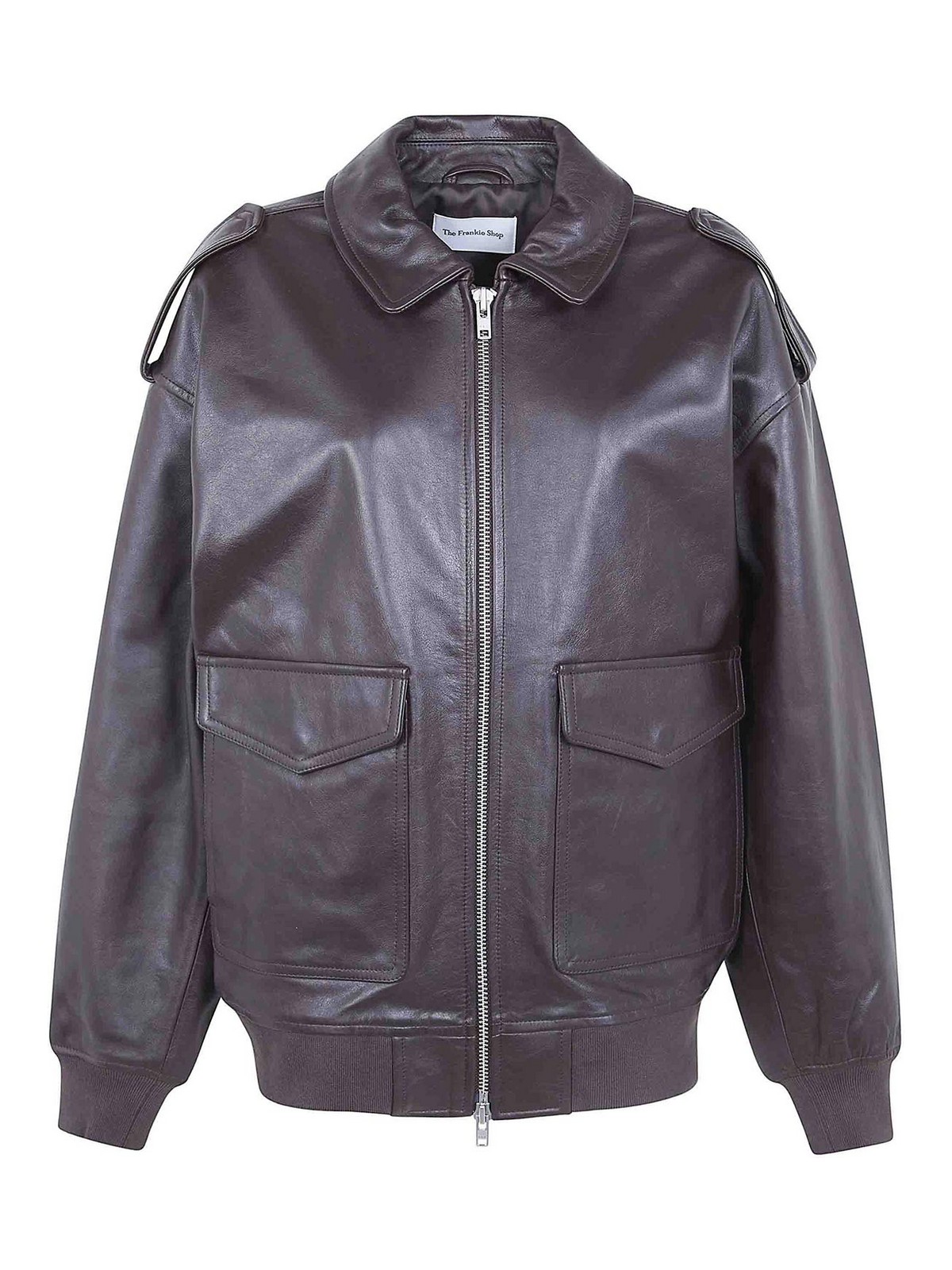 The Frankie Shop Blouson En Cuir - Marron