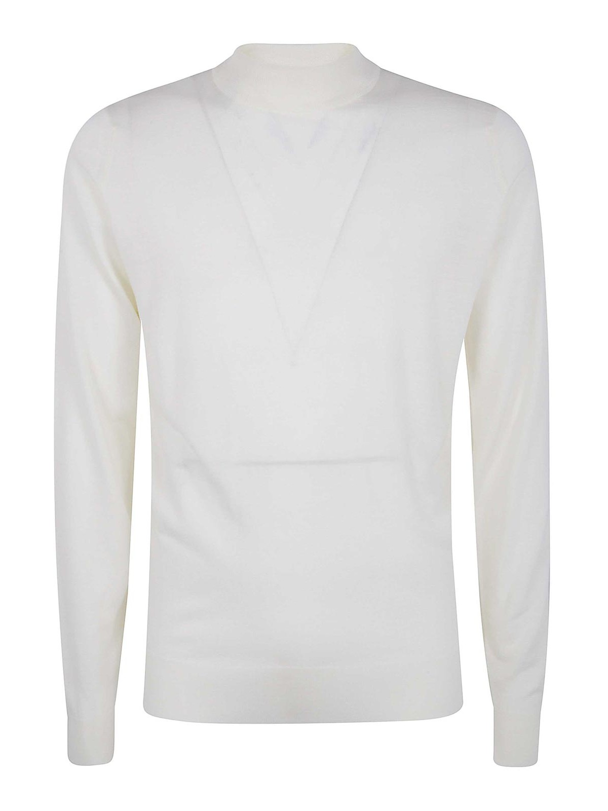 John Smedley Pull Col Roulé - Blanc