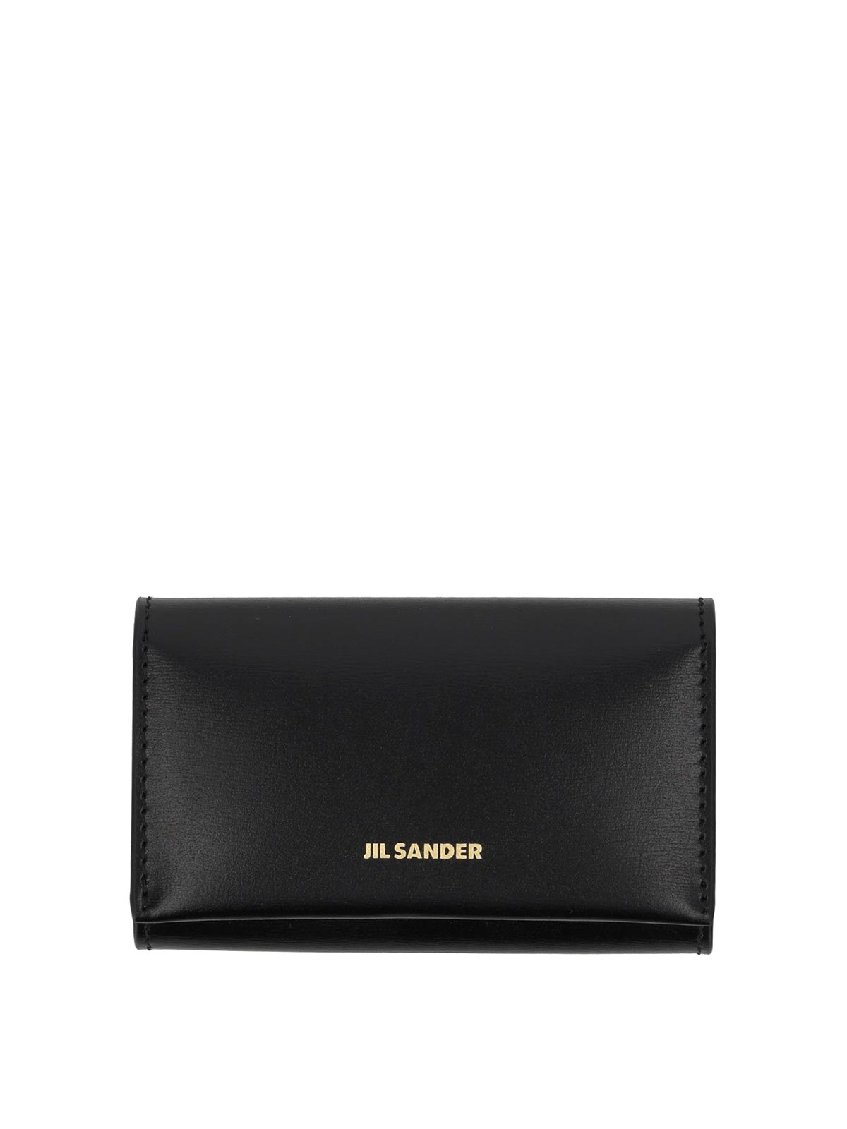 Jil Sander Leather Keychain Clutch Bag In Black