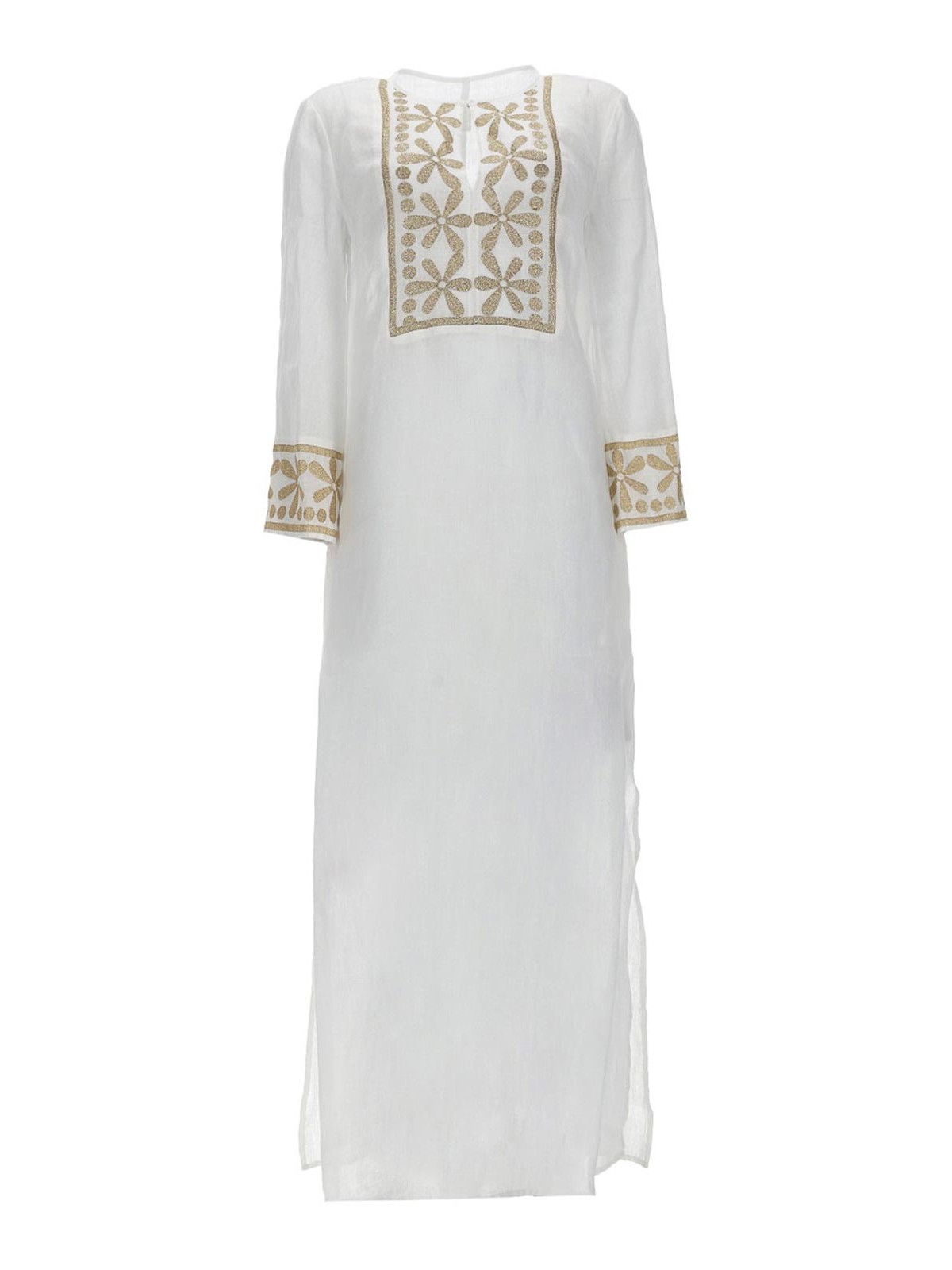 120% Lino Maxi Robe - Blanc