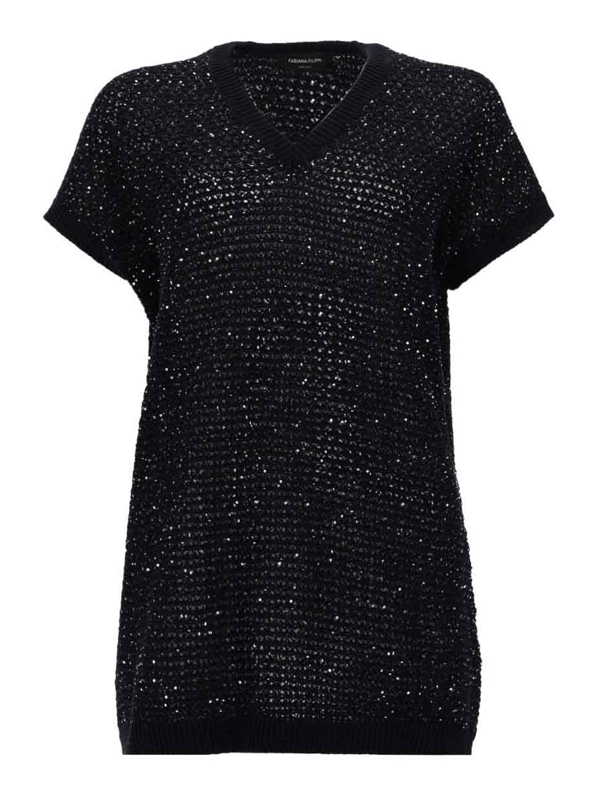 Fabiana Filippi Pull Col Rond - Bleu