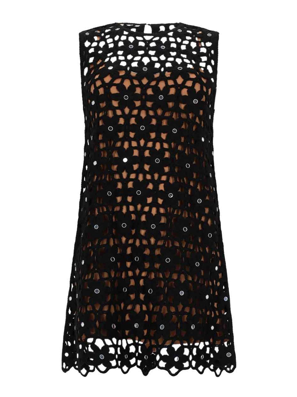 Michael Michael Kors Mini Abito In Crochet In Black