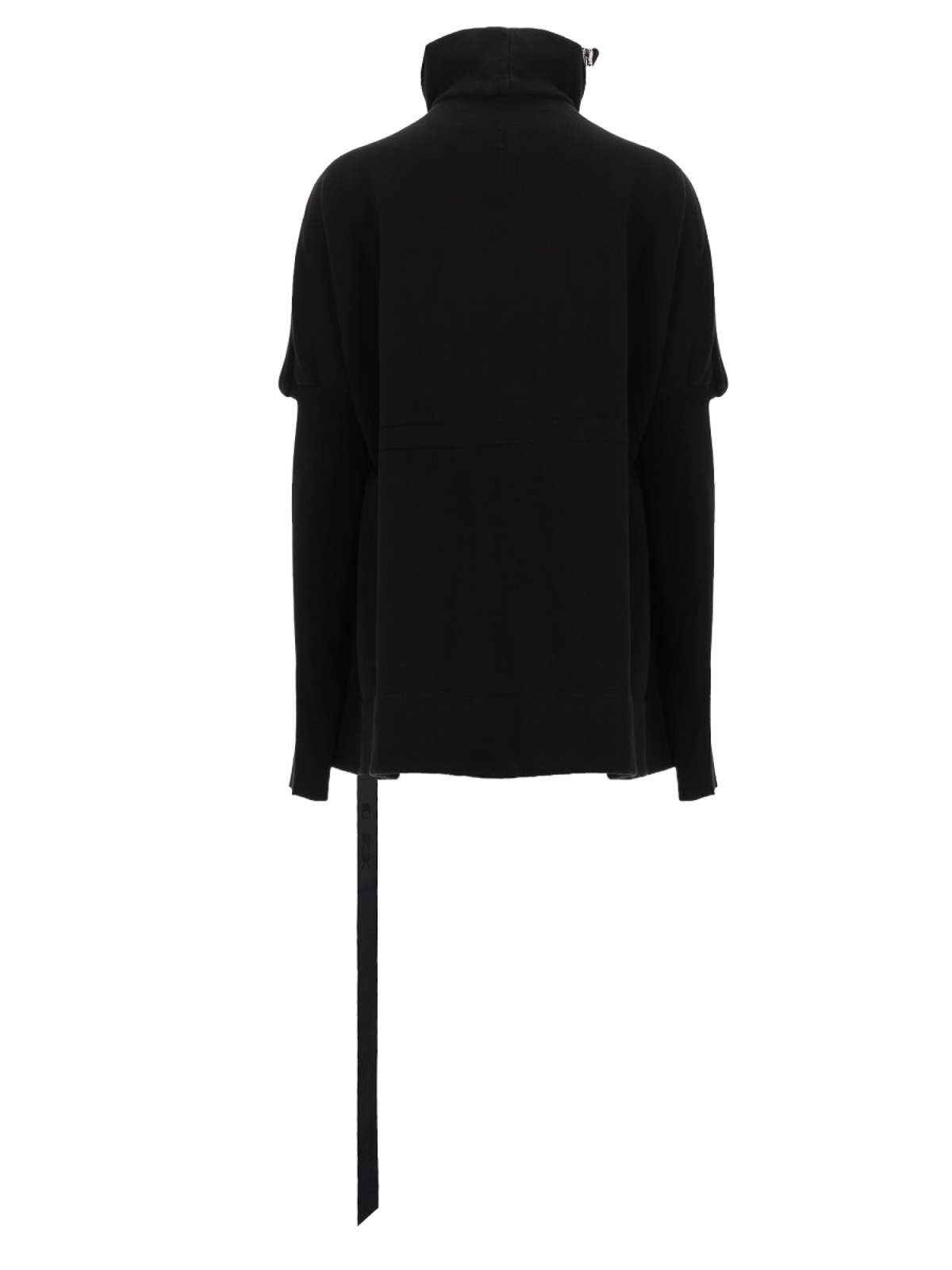 Rick Owens Black Solid Mock Collar Sweatshirt In Black