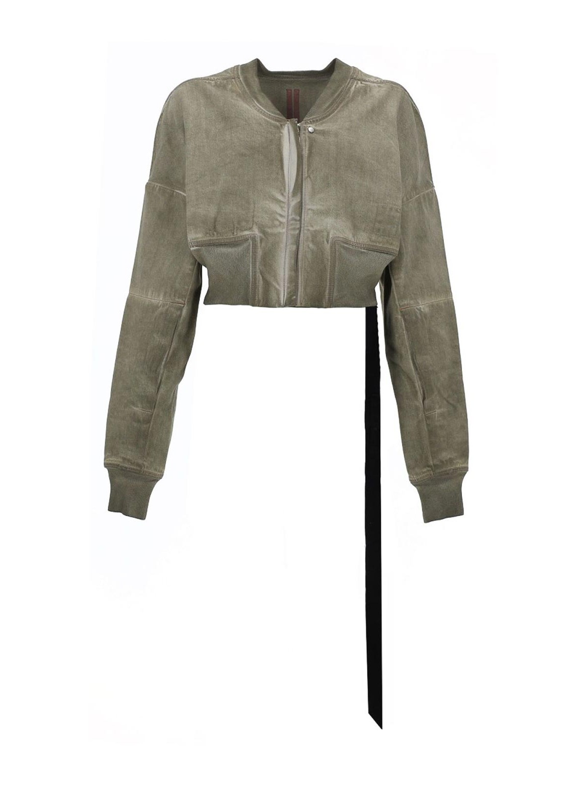 Rick Owens Denim  Bomber Jacket In Brown