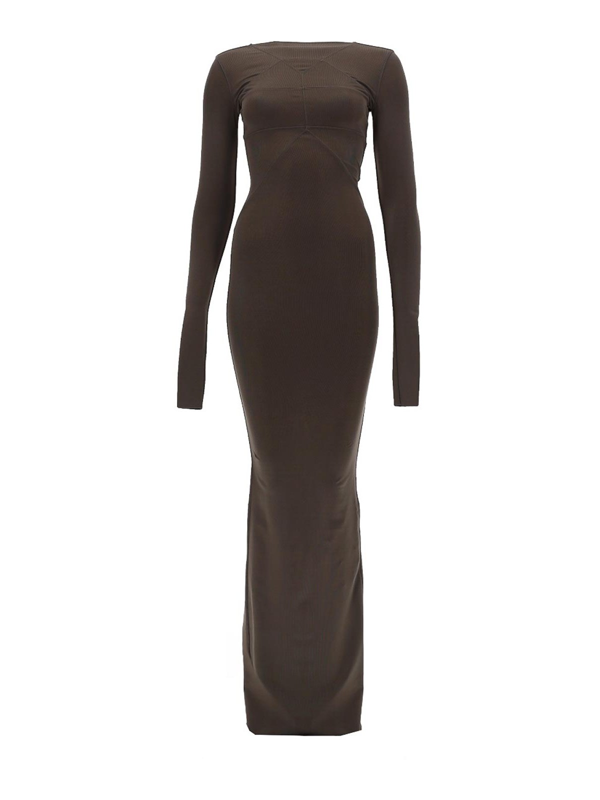Rick Owens Temple Gown Dress In Brown