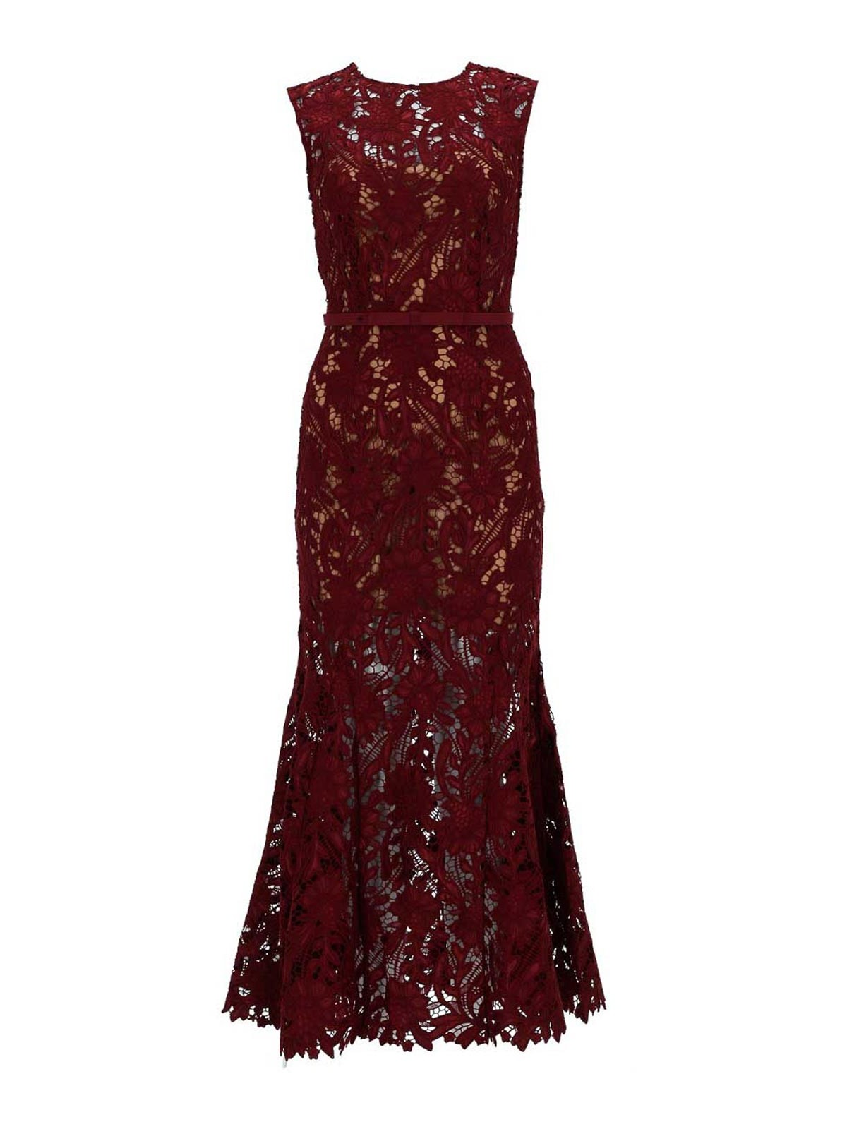 Self Portrait Maxi Robe - Rouge Brun