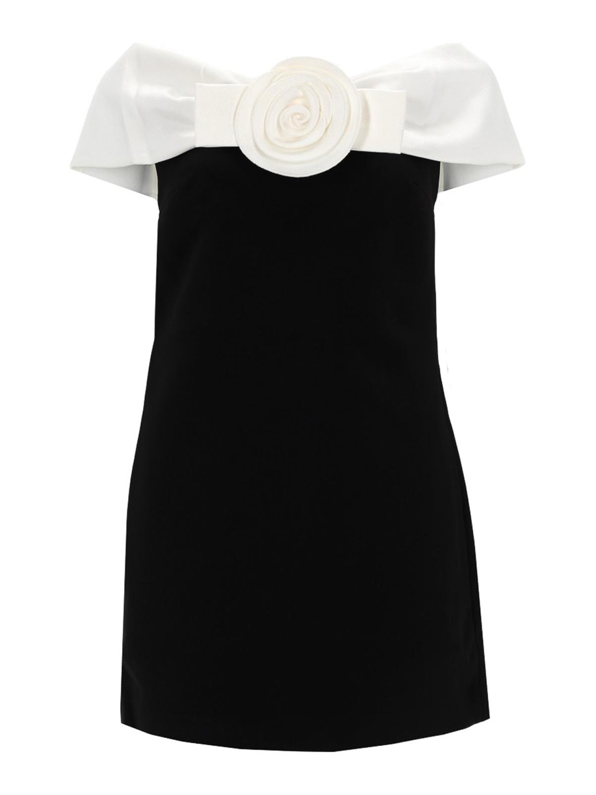 Self-portrait Mini Dress With Flower Detail In Black