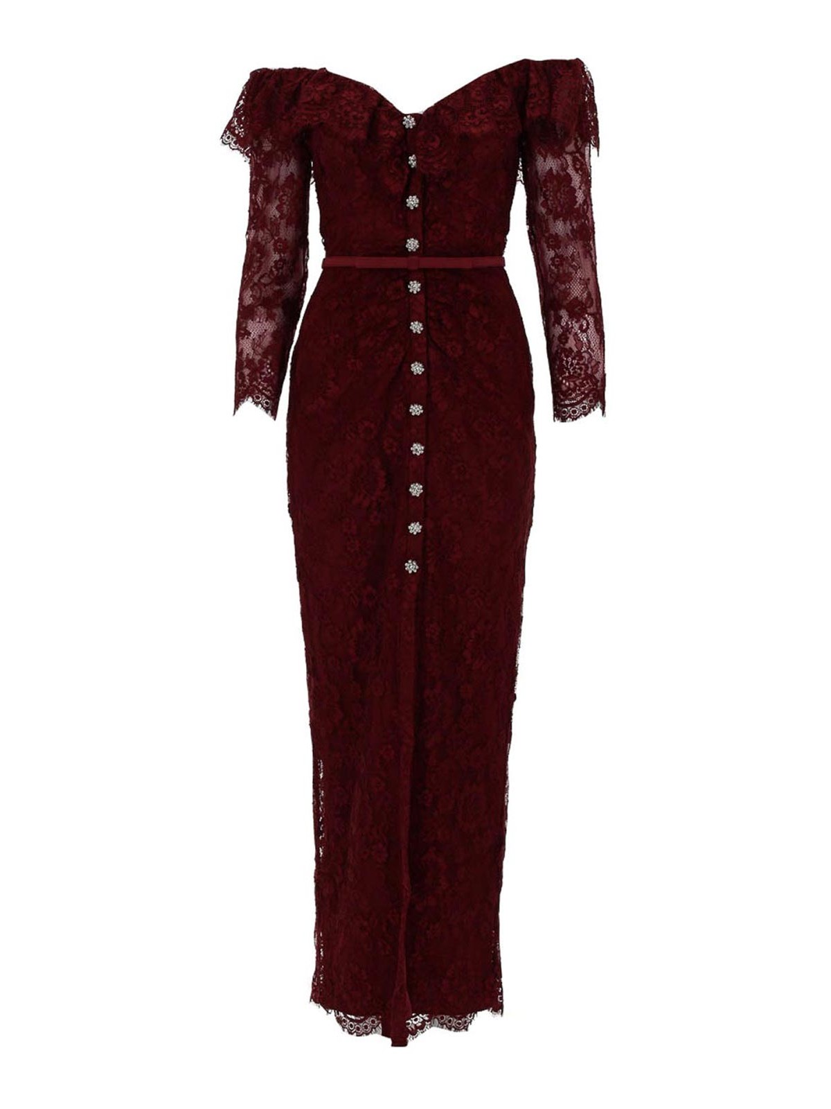 Self Portrait Maxi Robe - Rouge Brun