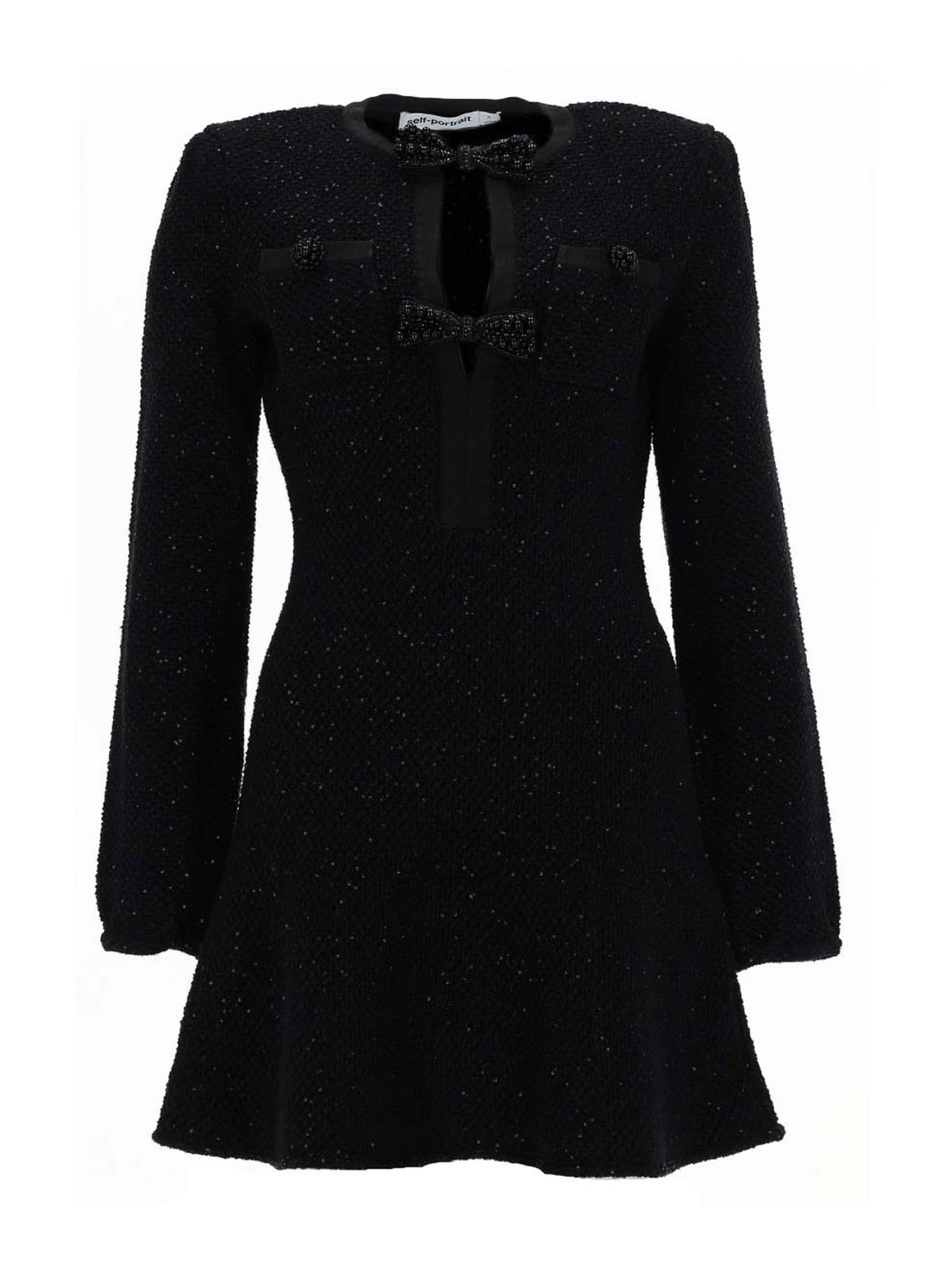 Self-portrait Mini Dress With Cut-out In Black