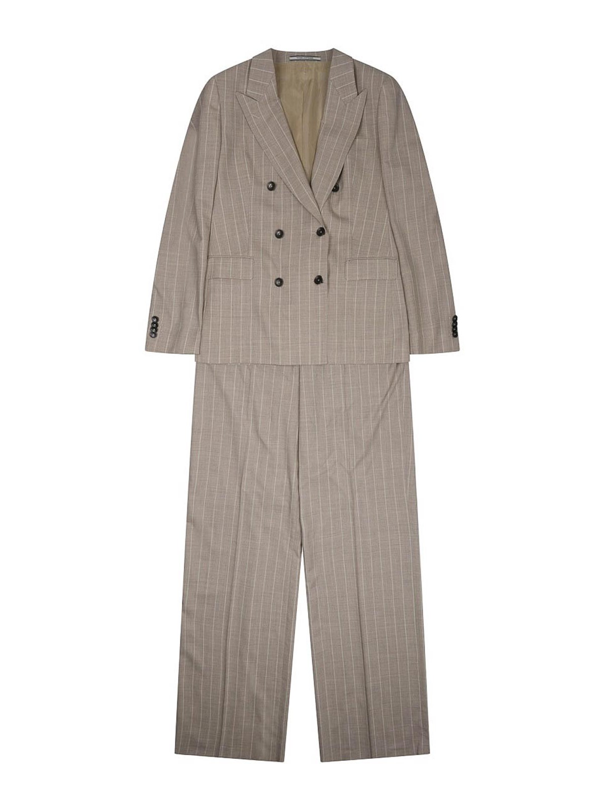 Tagliatore Two-piece Wool Suit In Beige