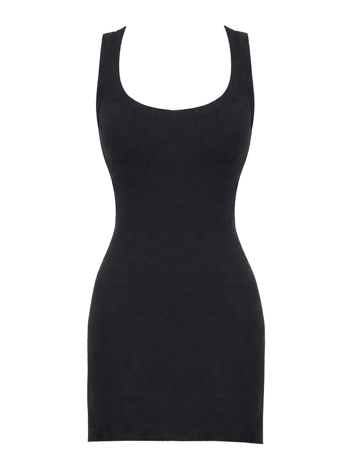 Attico Viscose Blend Mini Dress In Black