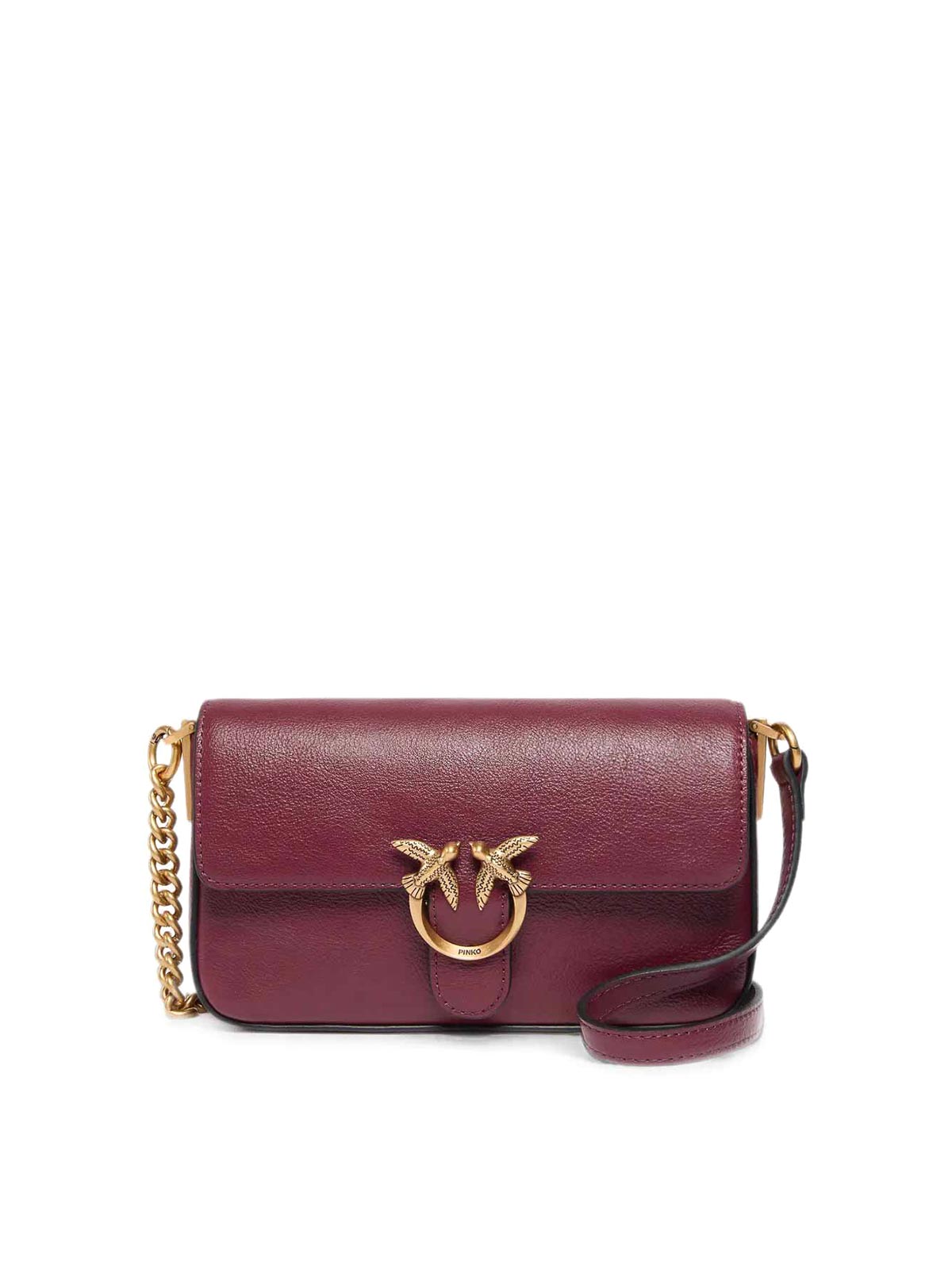 Pinko Sac Bandoulière - Rouge Brun