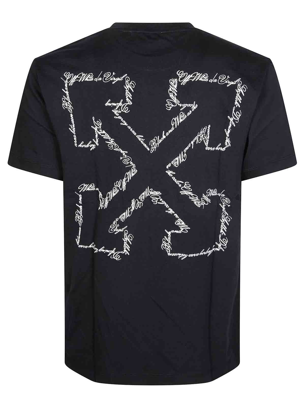 Off-white Script Arrow Print T-shirt In Black