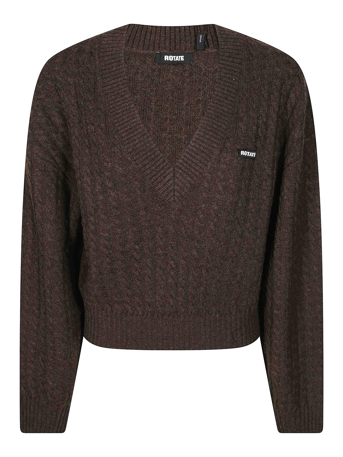 Rotate Birger Christensen Pull Col Rond - Marron
