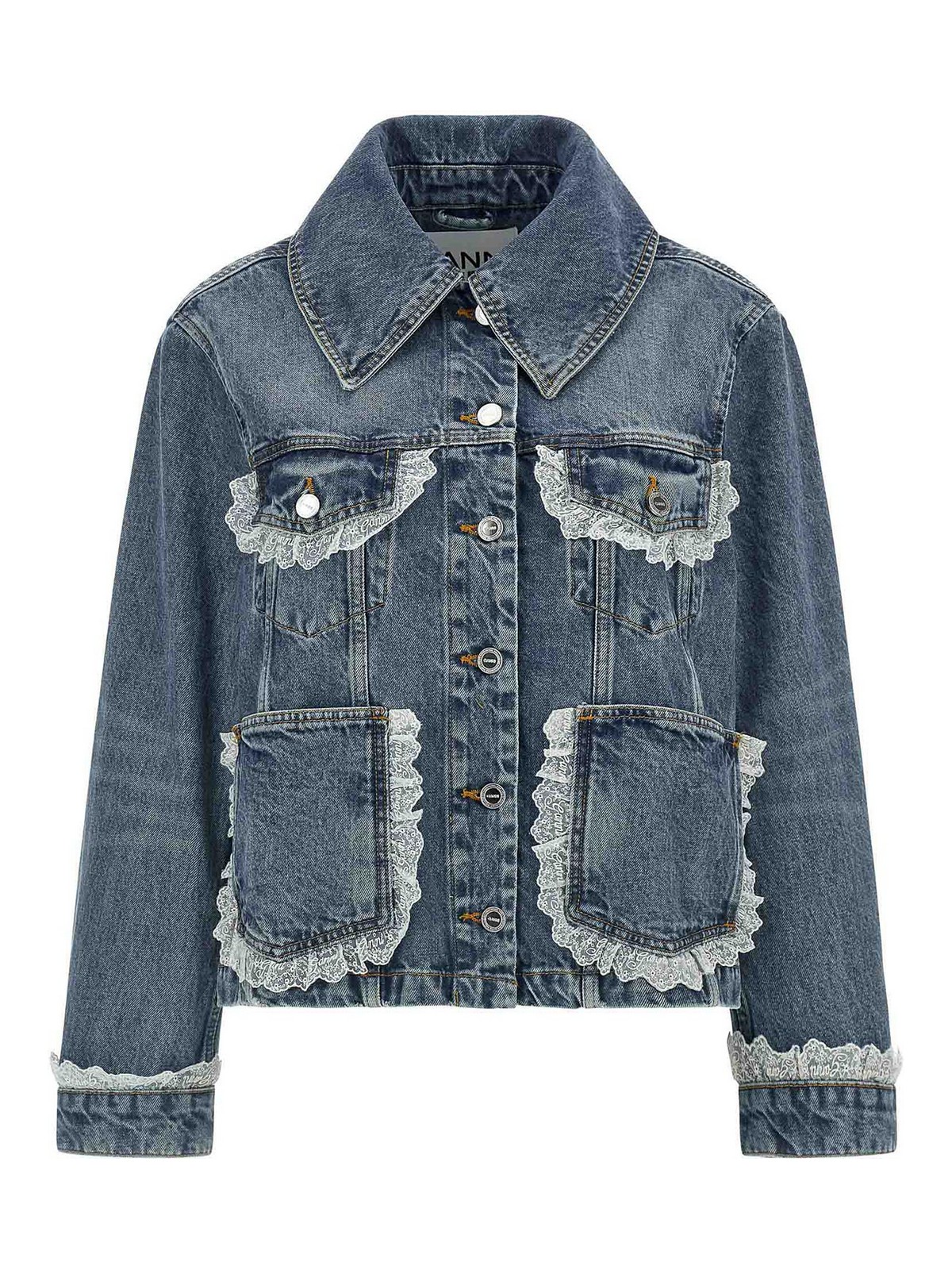 Ganni Veste En Jean - Bleu