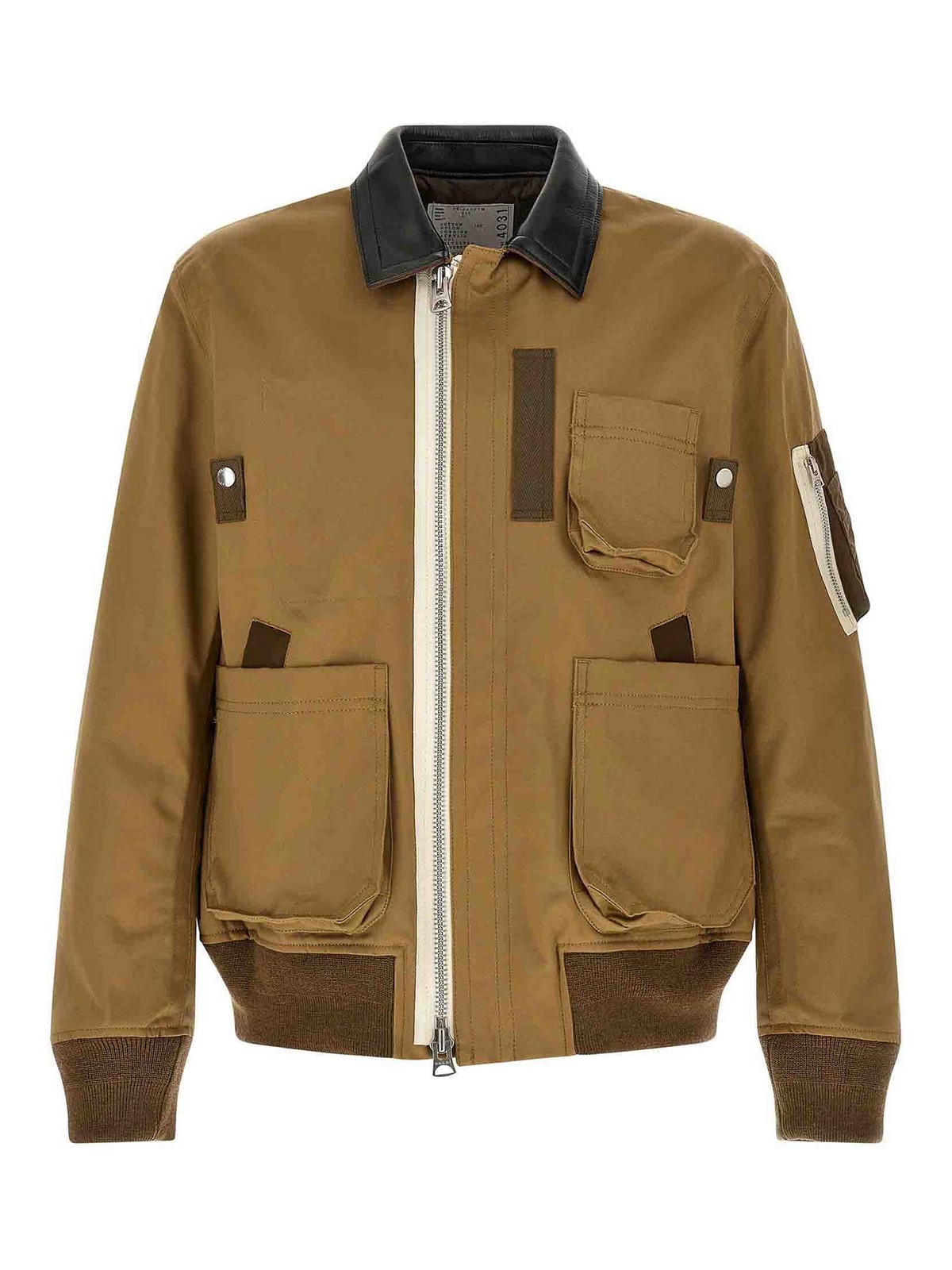 Sacai Manteau En Cuir - Marron