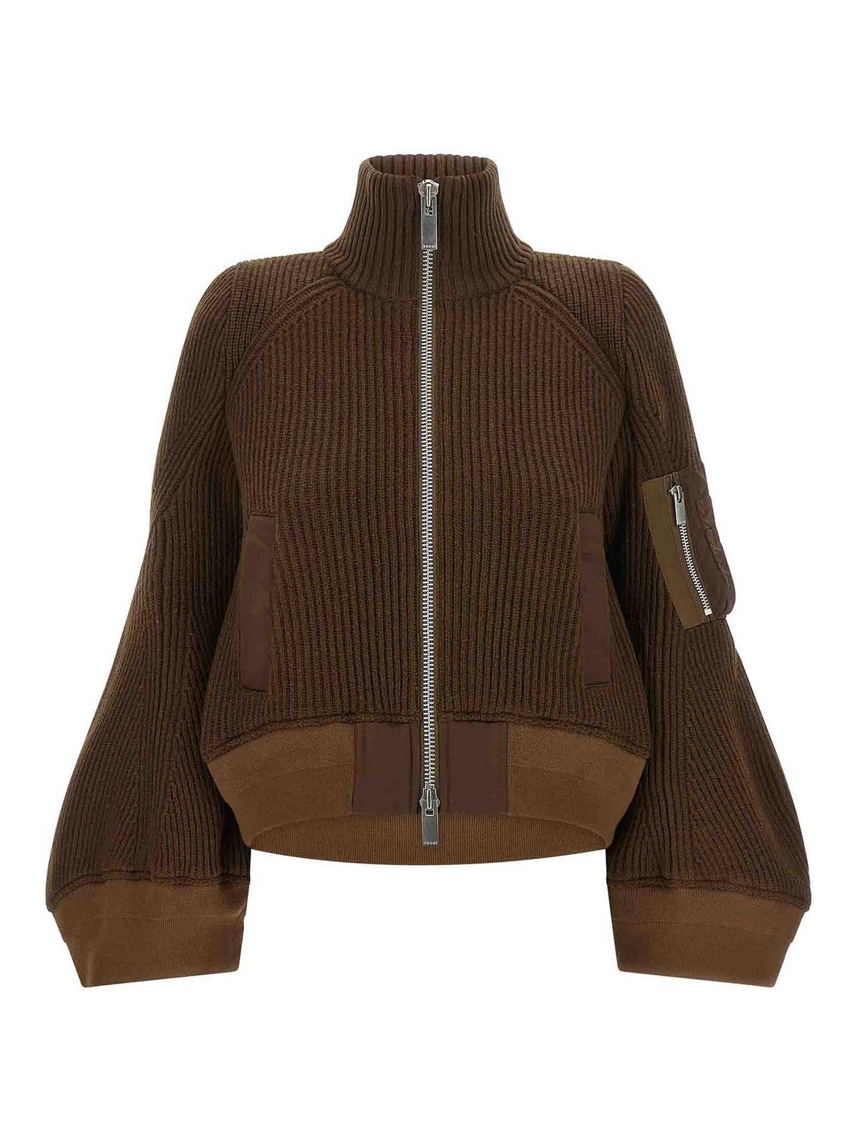 Sacai Manteau Au Genou - Marron