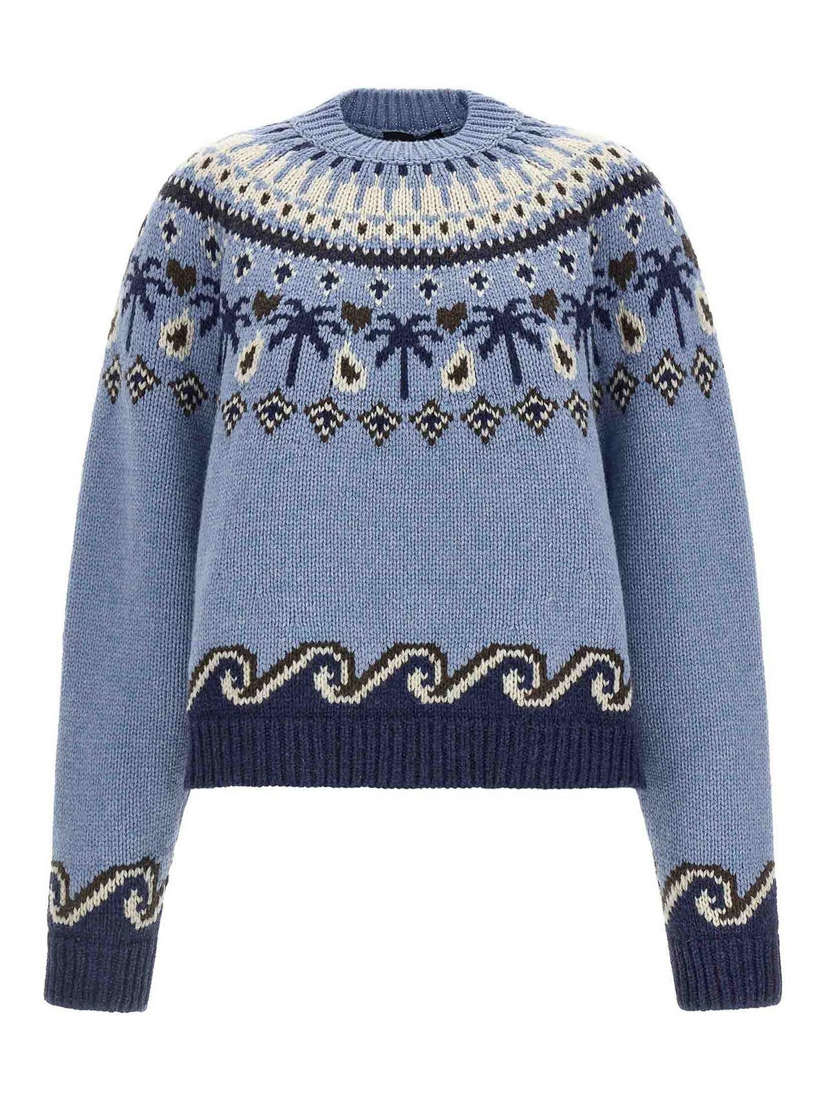 Alanui Pull Col Rond - Bleu Clair