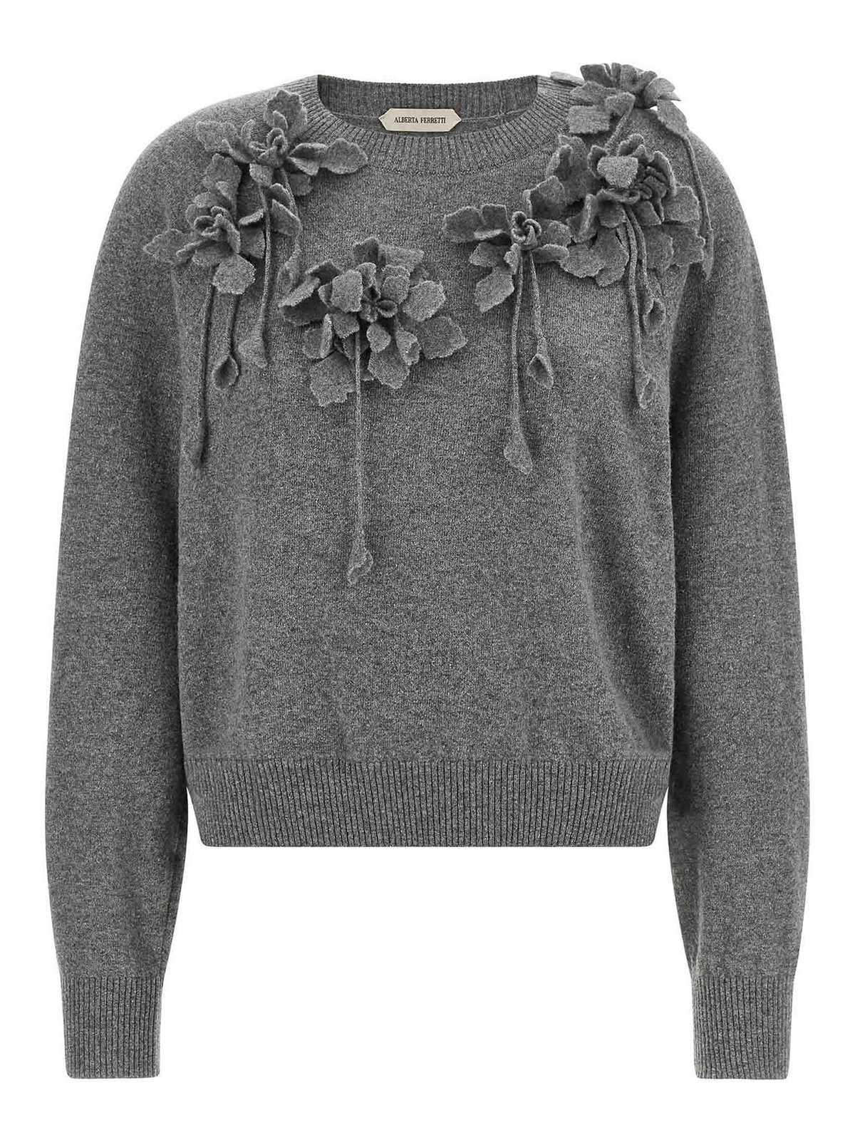 Alberta Ferretti Pull Col Rond - Gris