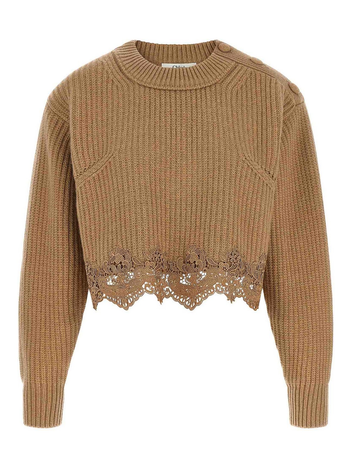 Chloe' Pull Col Rond - Beige