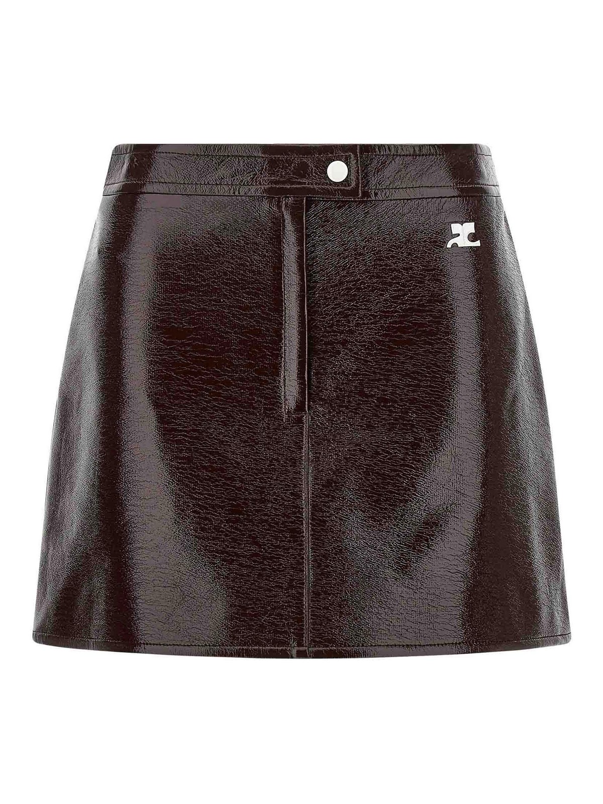 Courreges Mini Jupe - Rouge Brun