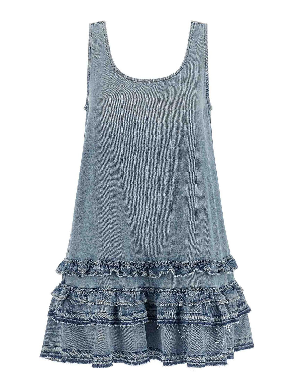 Ganni Robe Au Genou - Bleu Clair