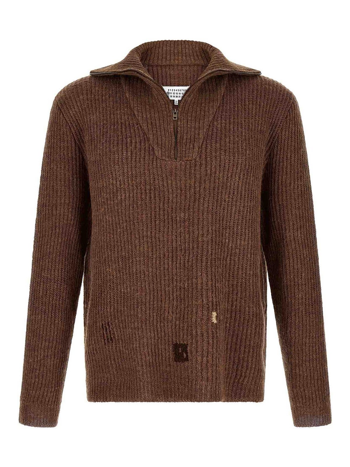 Maison Margiela Pull Col Rond - Marron
