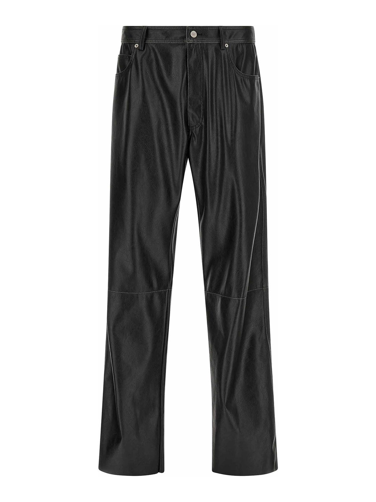 MM6 Maison Margiela Pantalons En Cuir - Noir