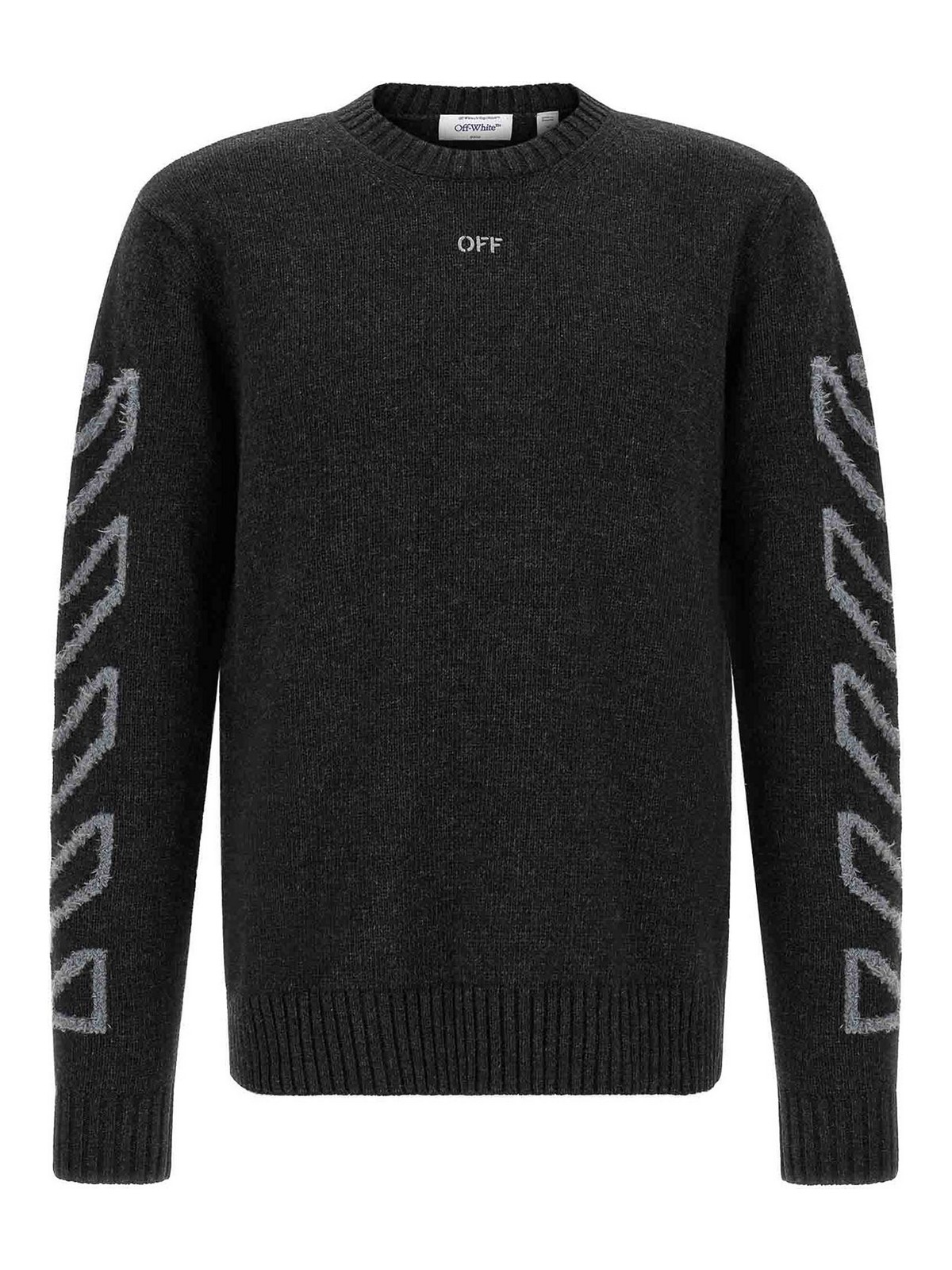 Off-White Pull Col Rond - Gris