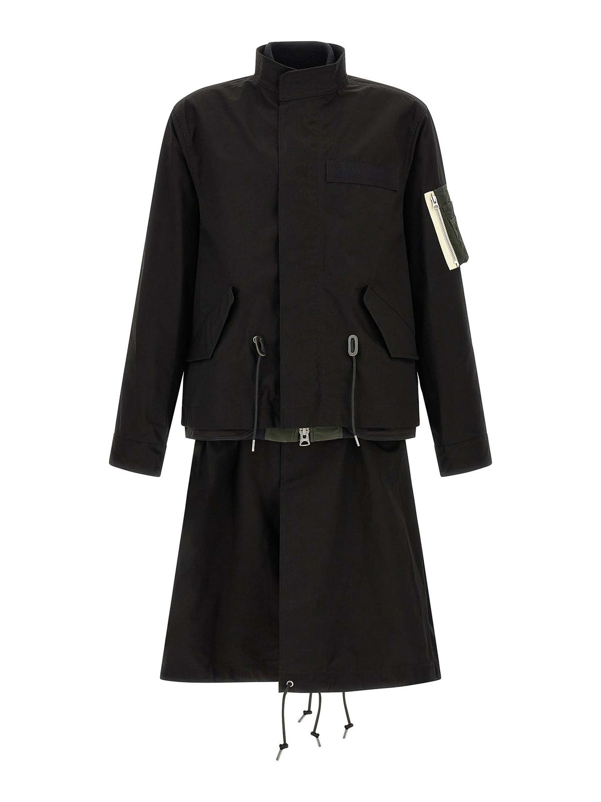 Sacai Manteau Au Genou - Noir