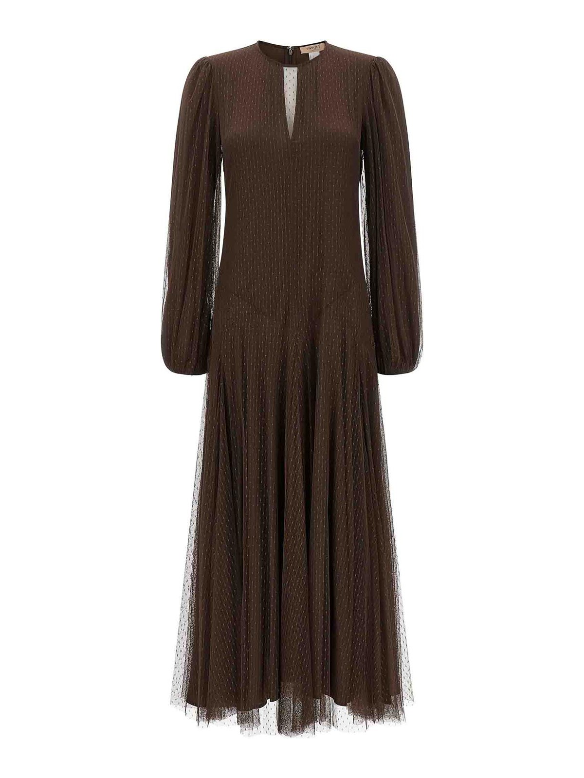 Twinset Robe Au Genou - Marron