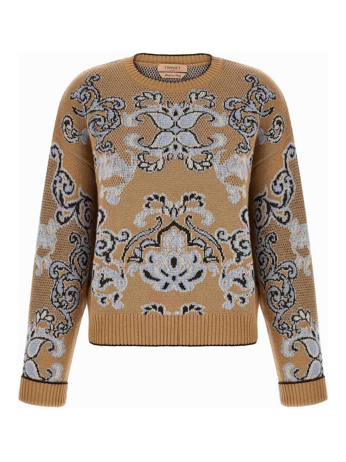 Twinset Pull Col Rond - Marron