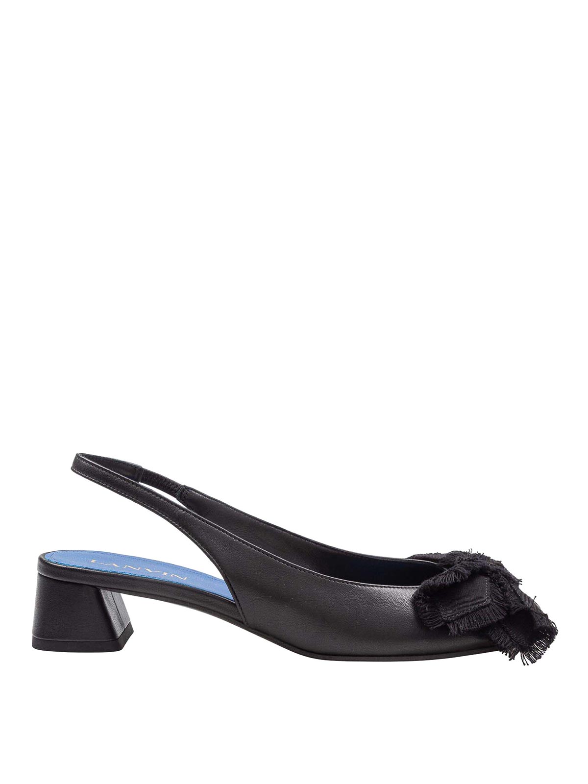Lanvin Black Bow Small Heel Slingback