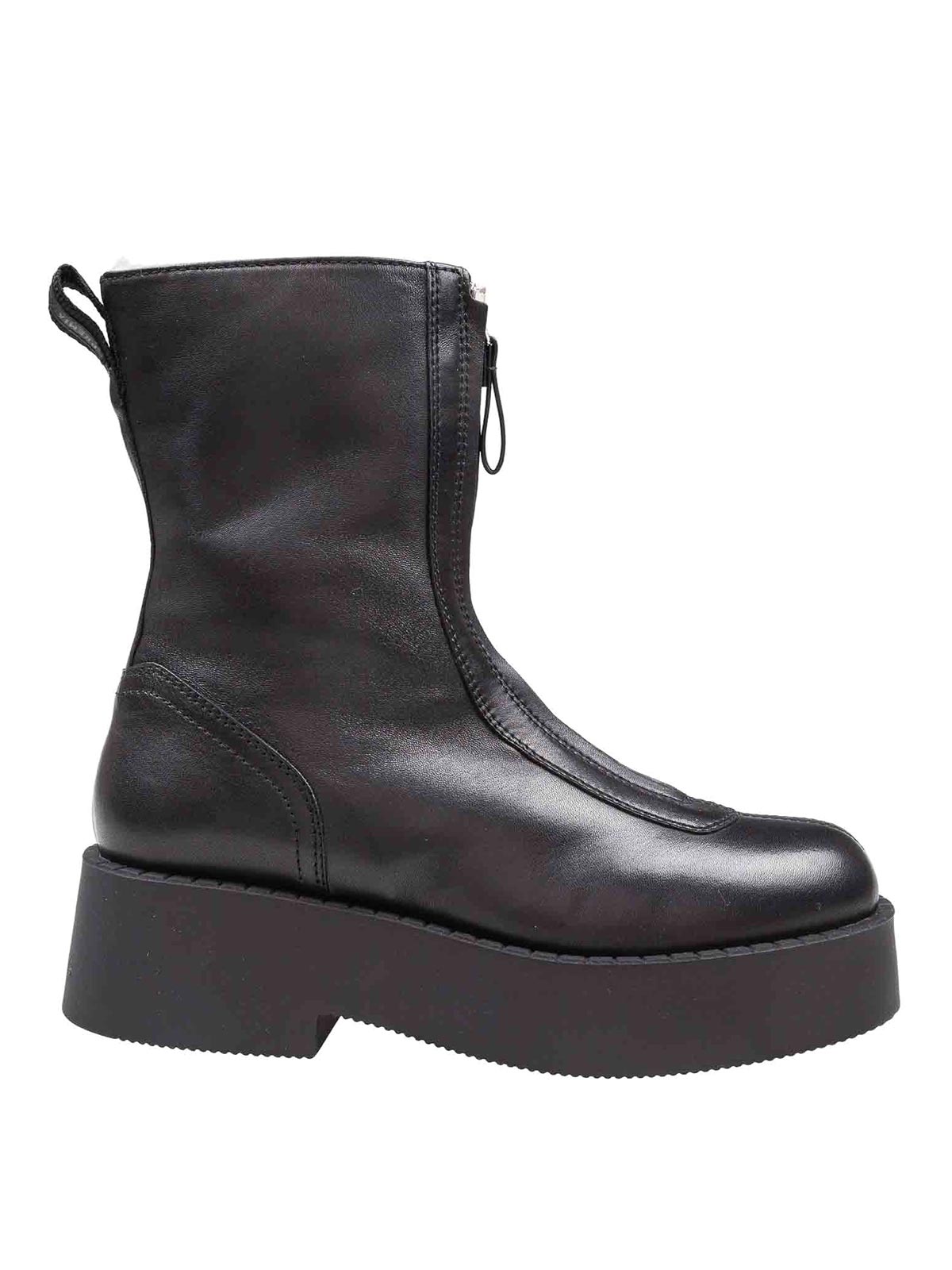 Premiata Black Leather Ankle Boot
