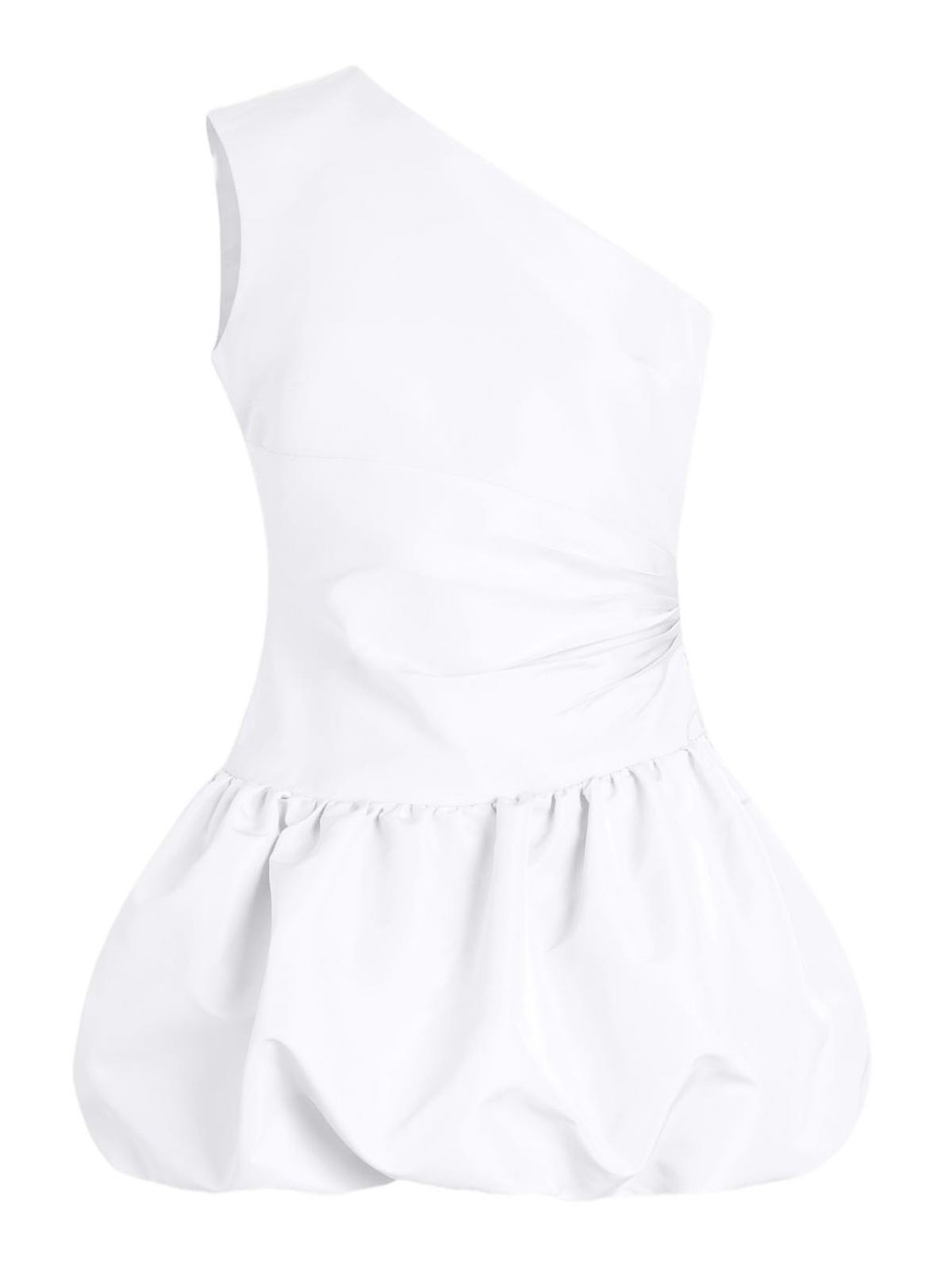 Patou One-shoulder Bloomer Mini Dress In White