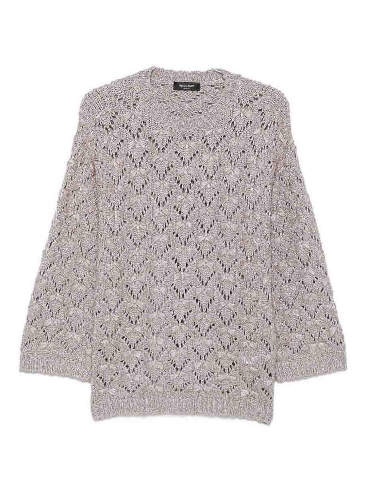 Fabiana Filippi Pull Col Rond - Gris Clair