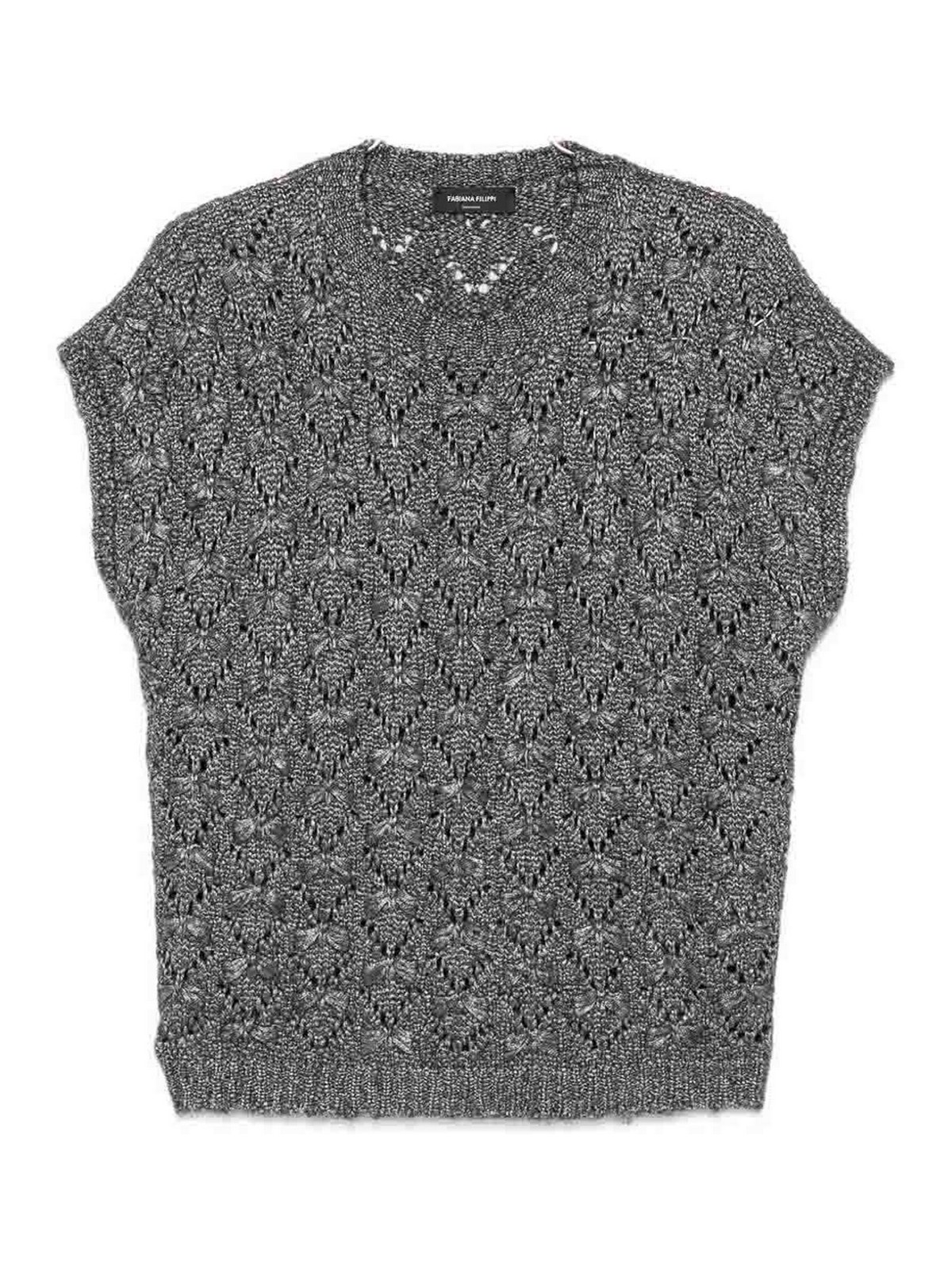 Fabiana Filippi Pull Col Rond - Gris Foncé