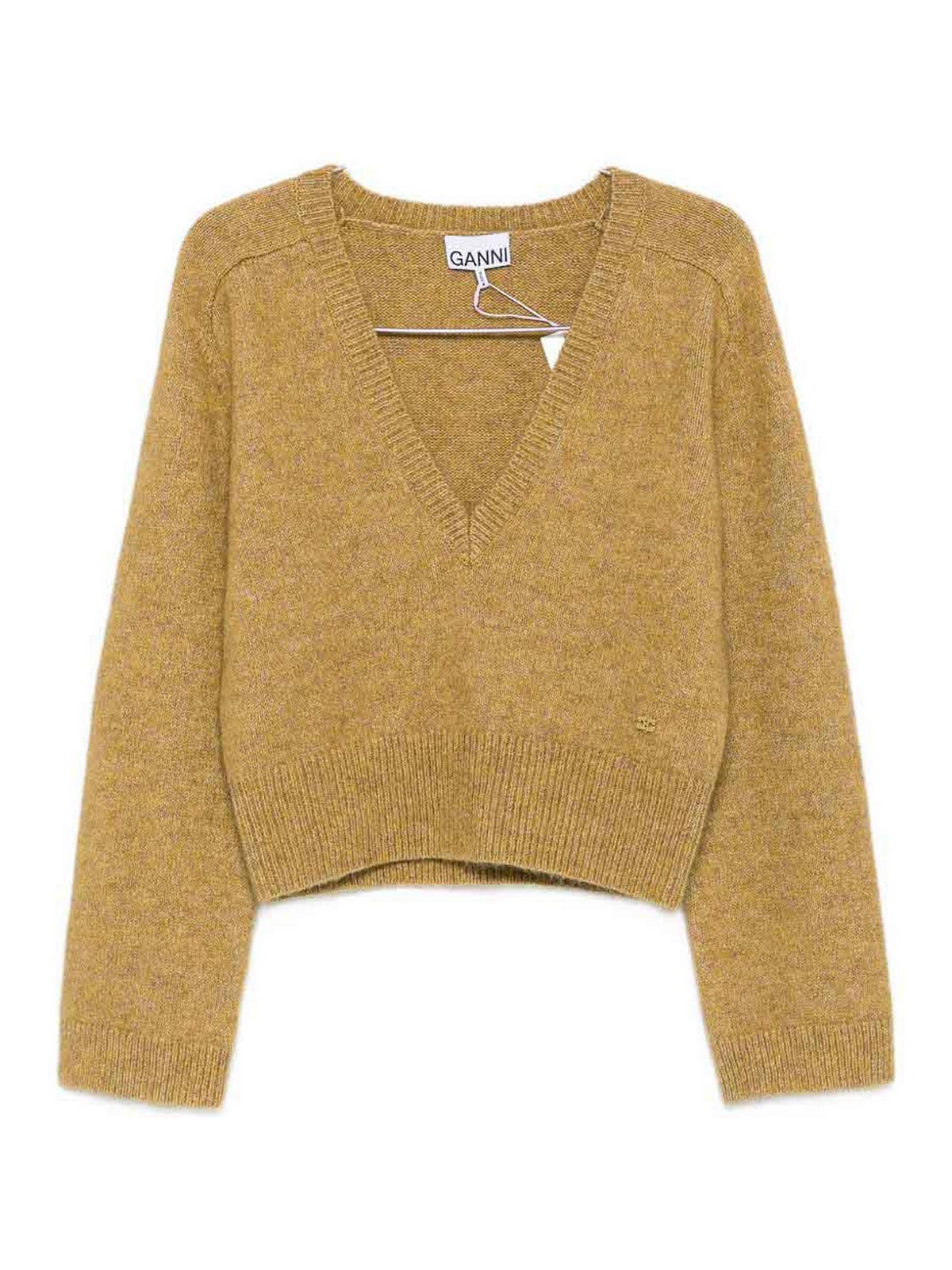 Ganni Pull Col Rond - Orange