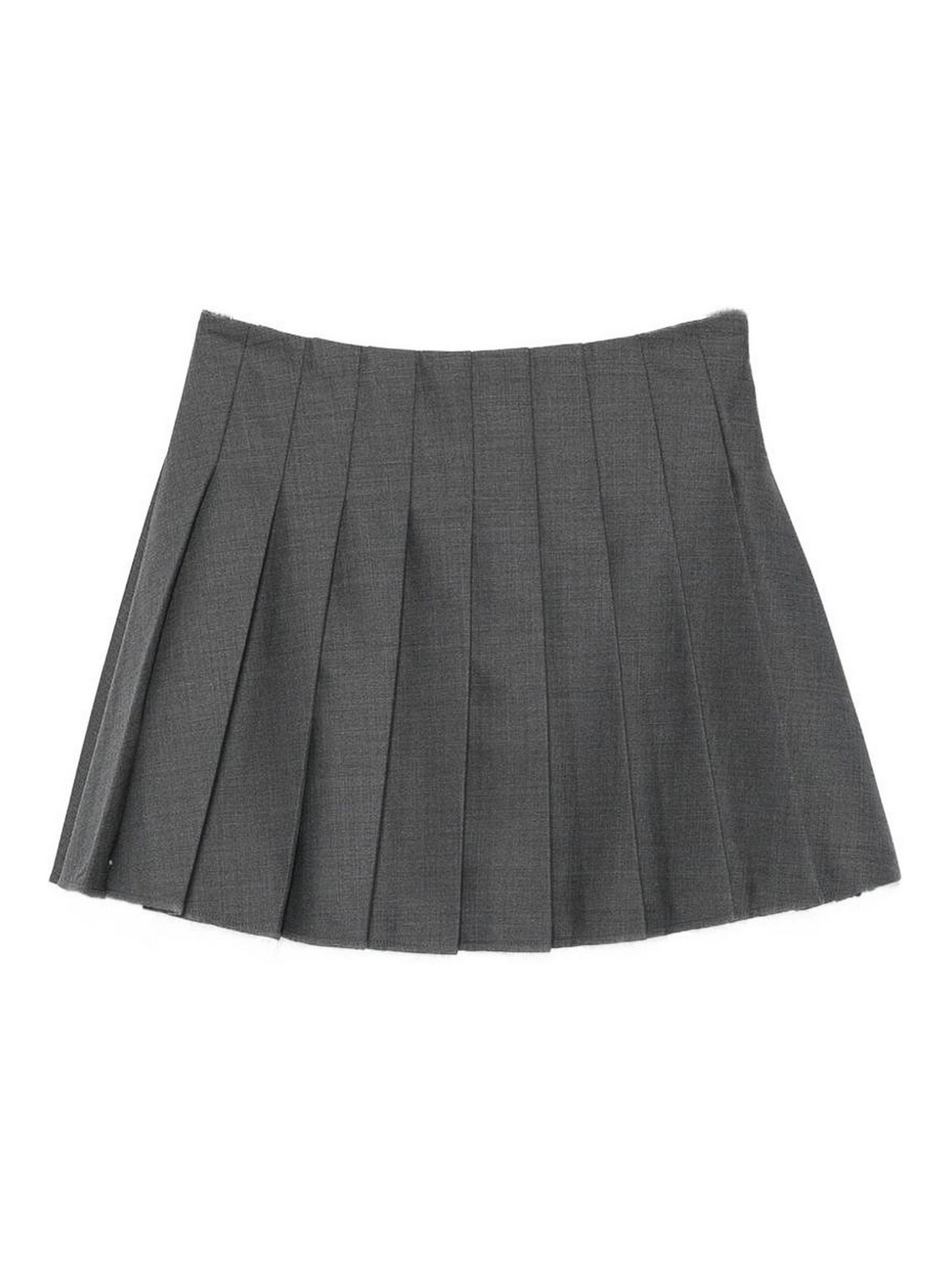 Self-portrait Gry Grey Pleated Skirt With Collegiate Style